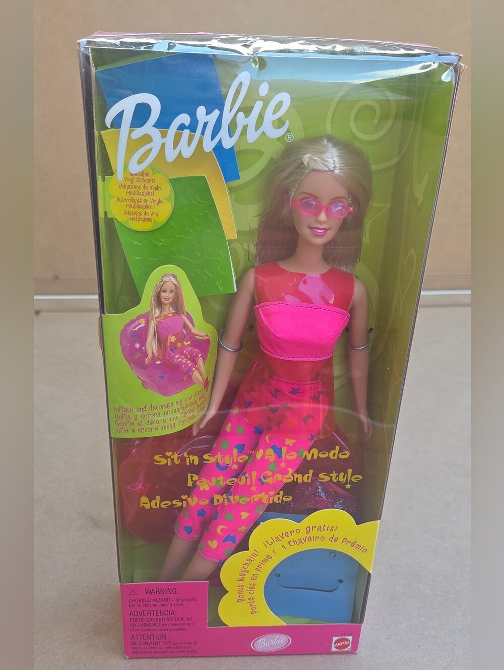 1999 Sit In Style Barbie Doll NIB - Y2K Inflatable Chair & Stickers